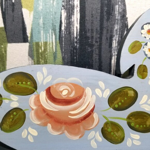 Wood Duck Goose Mantle Decor Artist Signed Rustic Norwegian Style Shabby Chick C - Picture 7 of 14